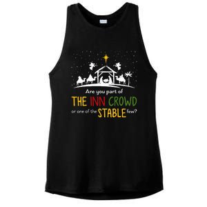 Are You Part Of Inn Crowd Or Stable Few Christmas Nativity Ladies PosiCharge Tri-Blend Wicking Tank