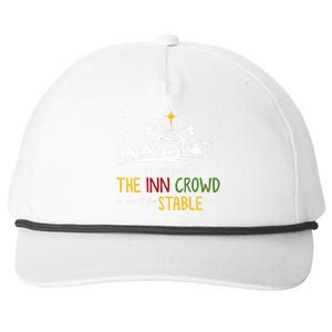 Are You Part Of Inn Crowd Or Stable Few Christmas Nativity Snapback Five-Panel Rope Hat