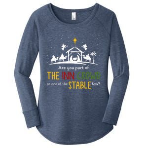 Are You Part Of Inn Crowd Or Stable Few Christmas Nativity Women's Perfect Tri Tunic Long Sleeve Shirt