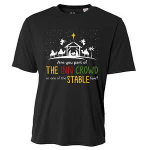 Are You Part Of Inn Crowd Or Stable Few Christmas Nativity Cooling Performance Crew T-Shirt