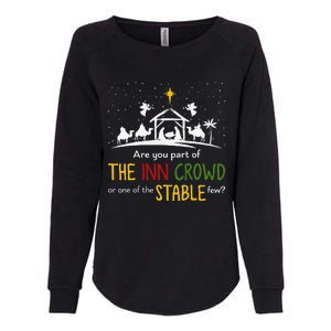 Are You Part Of Inn Crowd Or Stable Few Christmas Nativity Womens California Wash Sweatshirt