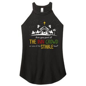 Are You Part Of Inn Crowd Or Stable Few Christmas Nativity Women's Perfect Tri Rocker Tank