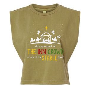 Are You Part Of Inn Crowd Or Stable Few Christmas Nativity Garment-Dyed Women's Muscle Tee