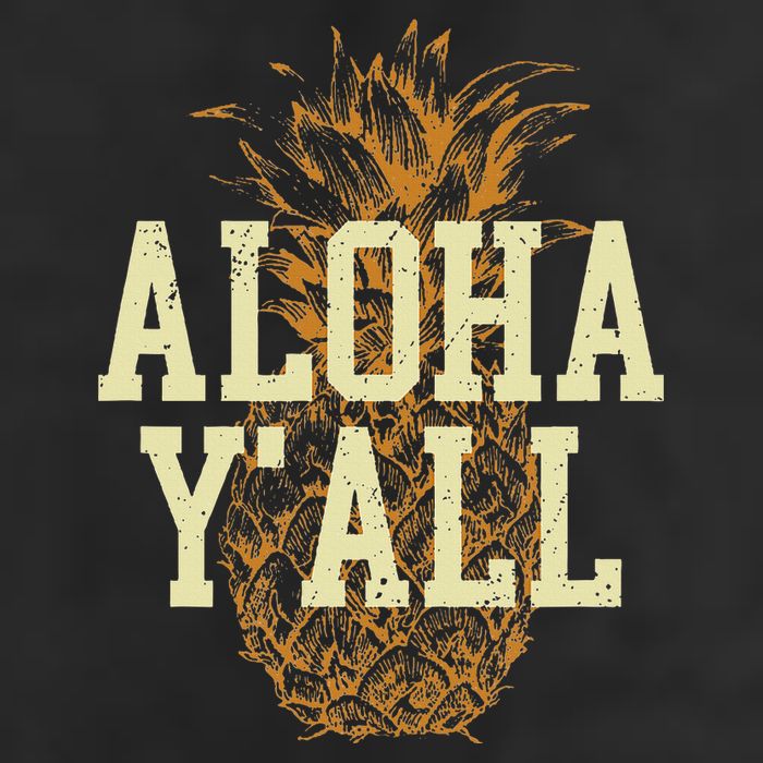 Aloha Yall Pineapple Vacation Hawaiian 7 Panel Mesh Trucker Snapback Hat