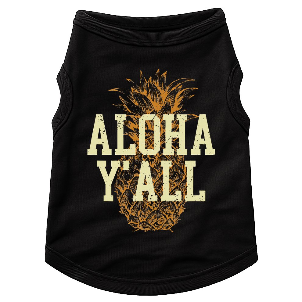 Aloha Yall Pineapple Vacation Hawaiian Doggie Tank