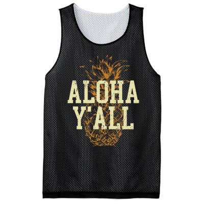 Aloha Yall Pineapple Vacation Hawaiian Mesh Reversible Basketball Jersey Tank