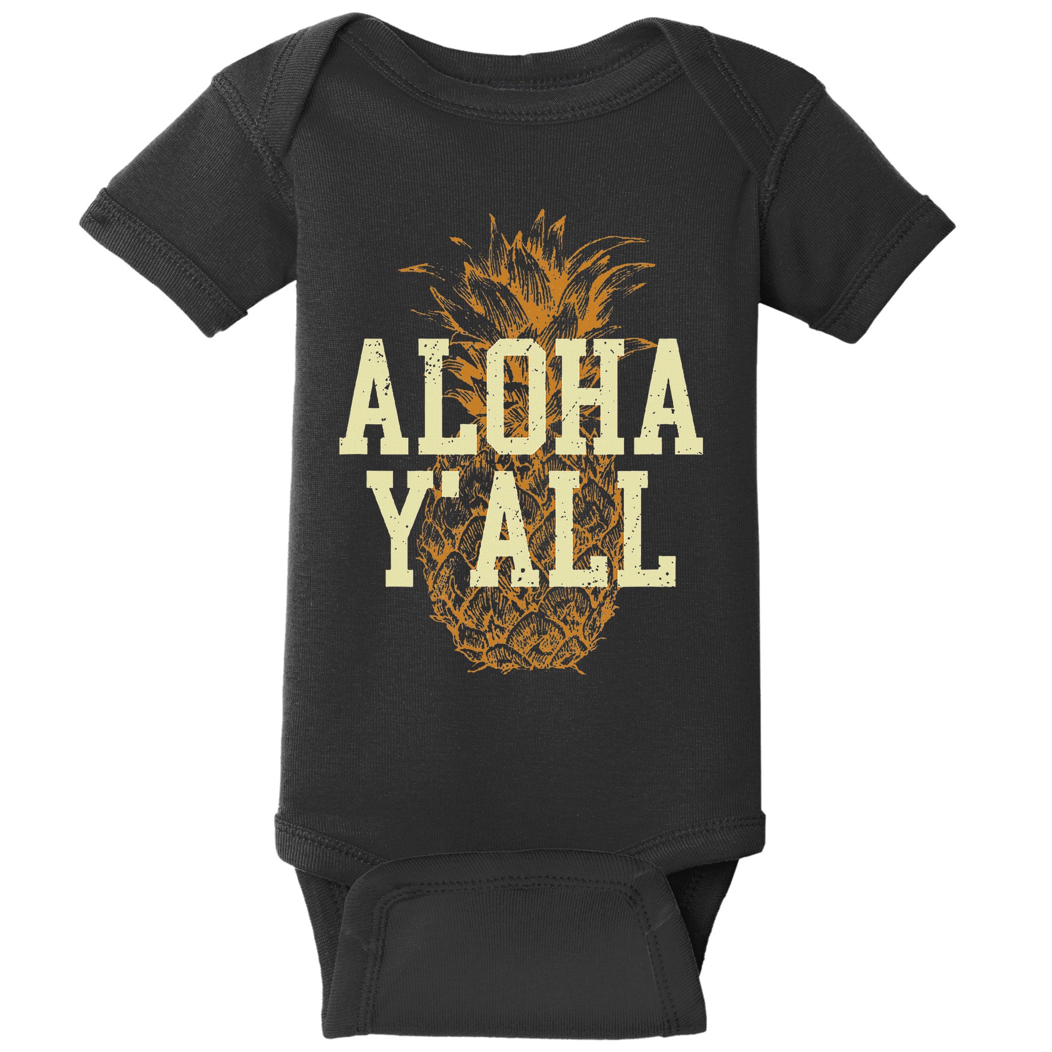 Aloha Yall Pineapple Vacation Hawaiian Baby Bodysuit