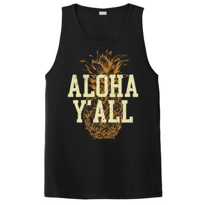 Aloha Yall Pineapple Vacation Hawaiian PosiCharge Competitor Tank