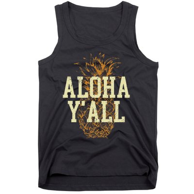 Aloha Yall Pineapple Vacation Hawaiian Tank Top