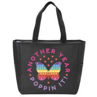 Another Year Poppin It Butterfly Push Pop Zip Tote Bag