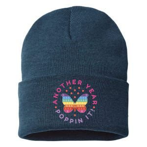 Another Year Poppin It Butterfly Push Pop Sustainable Knit Beanie