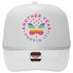 Another Year Poppin It Butterfly Push Pop High Crown Mesh Back Trucker Hat