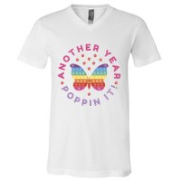 Another Year Poppin It Butterfly Push Pop V-Neck T-Shirt