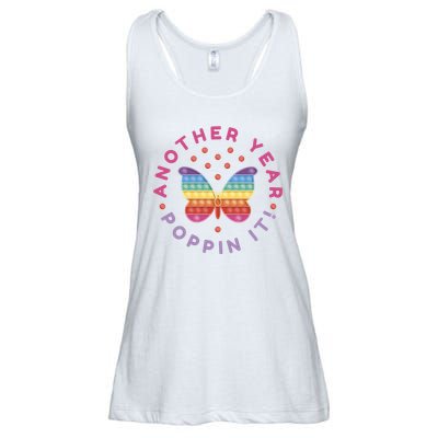 Another Year Poppin It Butterfly Push Pop Ladies Essential Flowy Tank