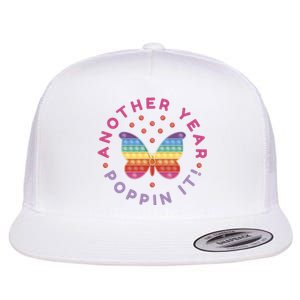 Another Year Poppin It Butterfly Push Pop Flat Bill Trucker Hat