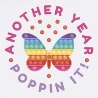 Another Year Poppin It Butterfly Push Pop Flat Bill Trucker Hat