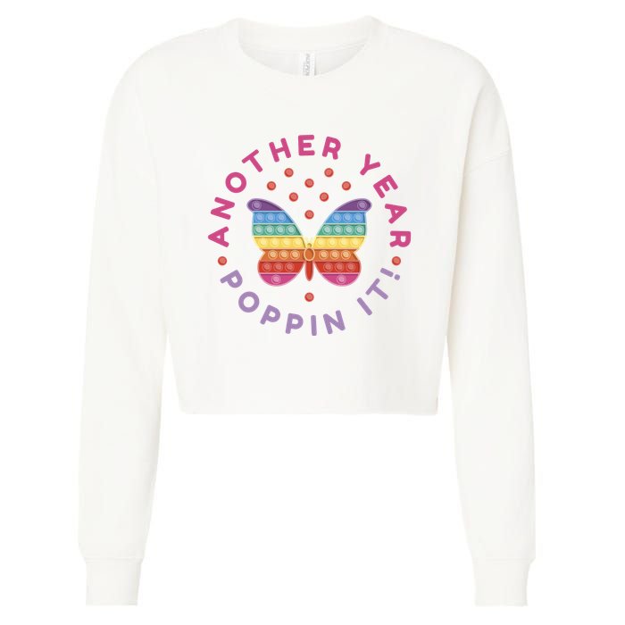 Another Year Poppin It Butterfly Push Pop Cropped Pullover Crew