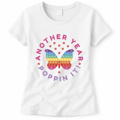 Another Year Poppin It Butterfly Push Pop Womens T-Shirt