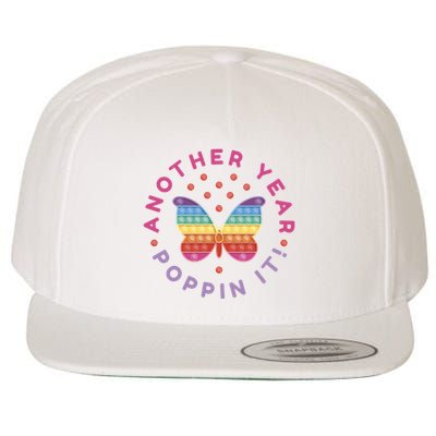 Another Year Poppin It Butterfly Push Pop Wool Snapback Cap