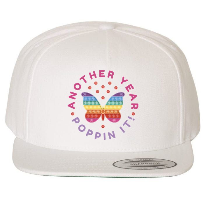 Another Year Poppin It Butterfly Push Pop Wool Snapback Cap