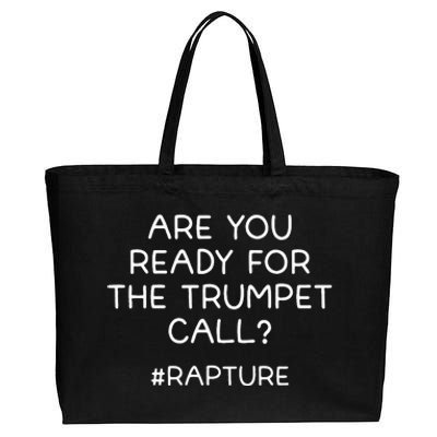 Are You Ready For The Trumpet Call Rapture Christian Cotton Canvas Jumbo Tote