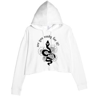 Are You Ready For It Rep Expression Snake Crop Fleece Hoodie