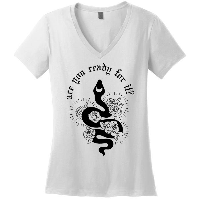 Are You Ready For It Rep Expression Snake Women's V-Neck T-Shirt