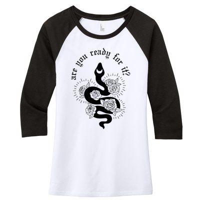 Are You Ready For It Rep Expression Snake Women's Tri-Blend 3/4-Sleeve Raglan Shirt