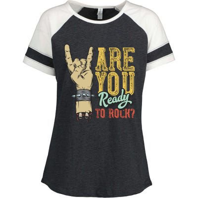 Are You Ready To Rock Enza Ladies Jersey Colorblock Tee