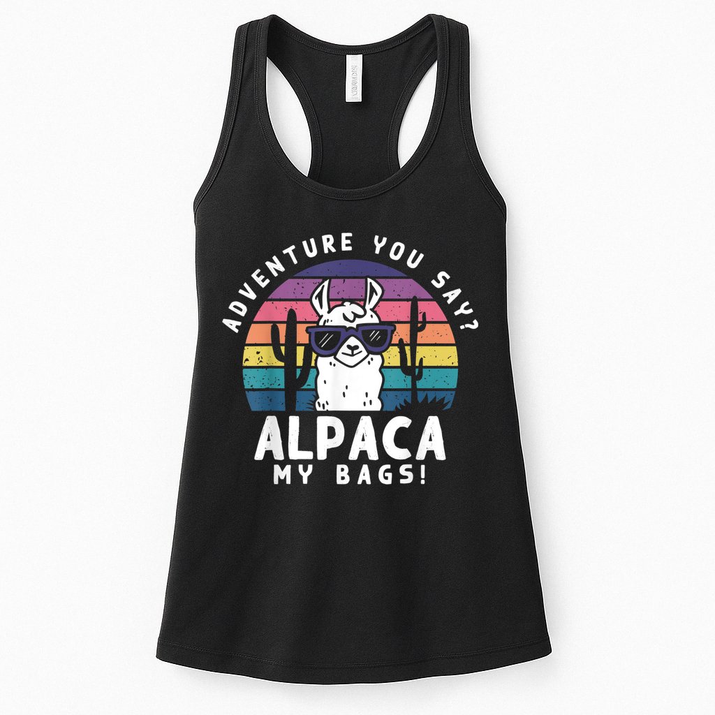 Adventure You Say Alpaca My Bags Vintage Funny Travel Womens Tank Top