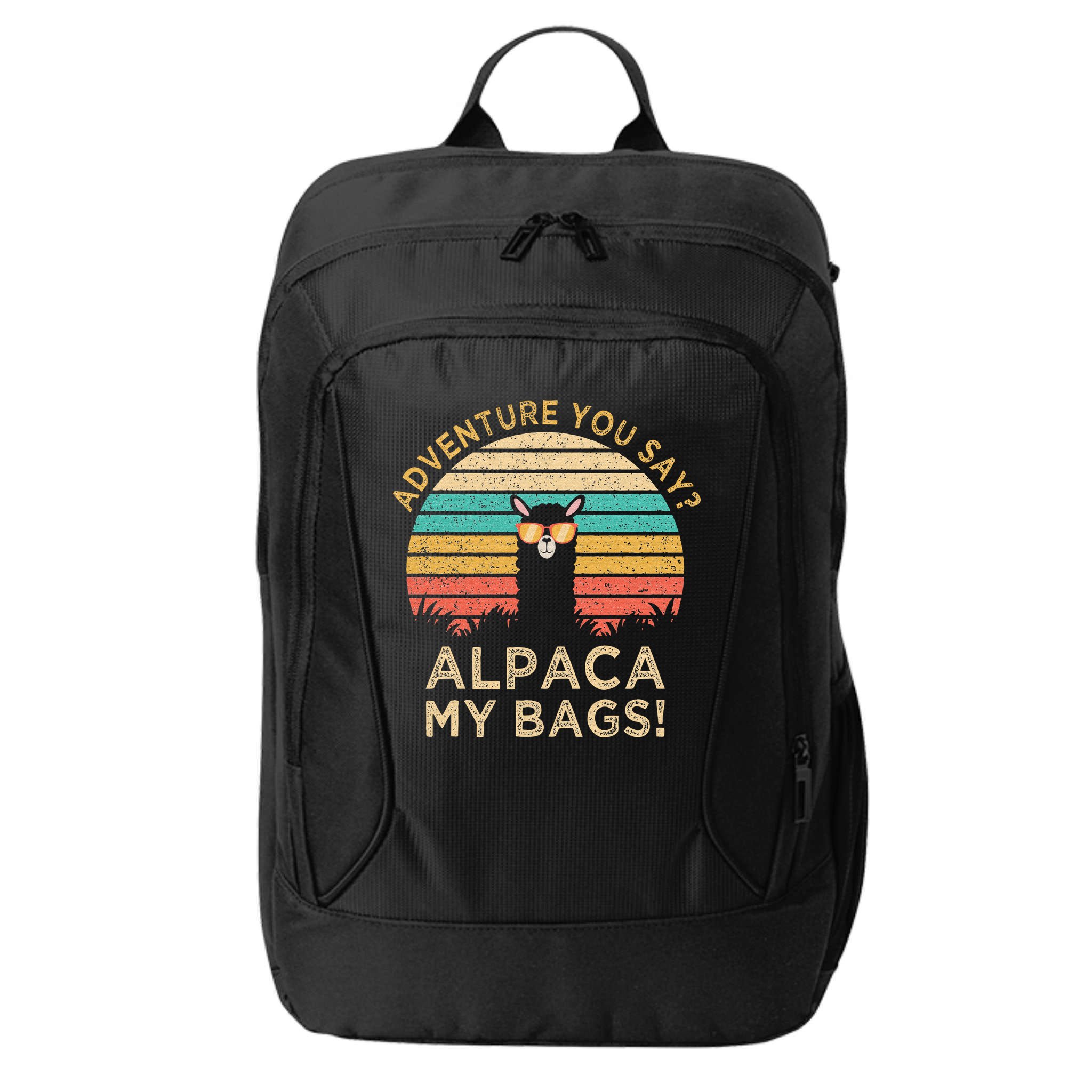 Adventure You Say Alpaca My Bags Vintage Funny Travel City Backpack