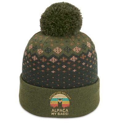 Adventure You Say Alpaca My Bags Vintage Funny Travel The Baniff Cuffed Pom Beanie