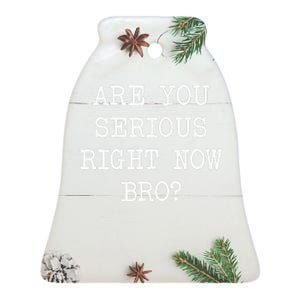 Are You Serious Right Now Bro? Ceramic Bell Ornament