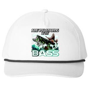 Are You Staring At My Bass Funny Fishing Snapback Five-Panel Rope Hat