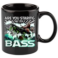 Are You Staring At My Bass Funny Fishing 11oz C Handle Ceramic Mug