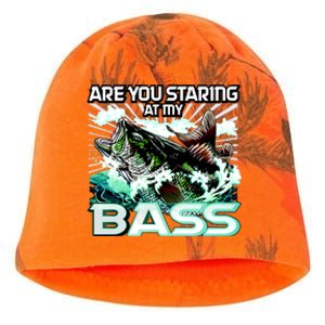 Are You Staring At My Bass Funny Fishing Kati - Camo Knit Beanie