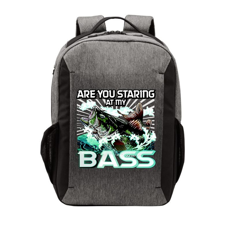 Are You Staring At My Bass Funny Fishing Vector Backpack