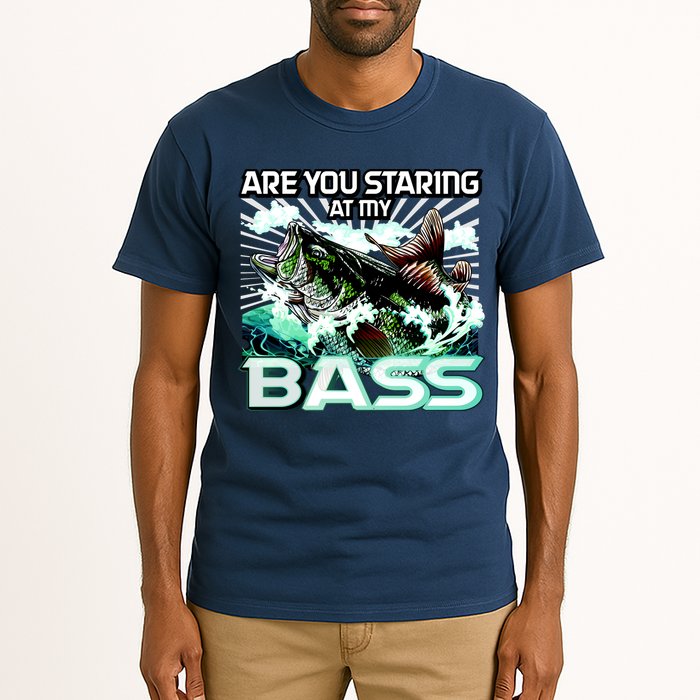 Are You Staring At My Bass Funny Fishing Tall T-Shirt