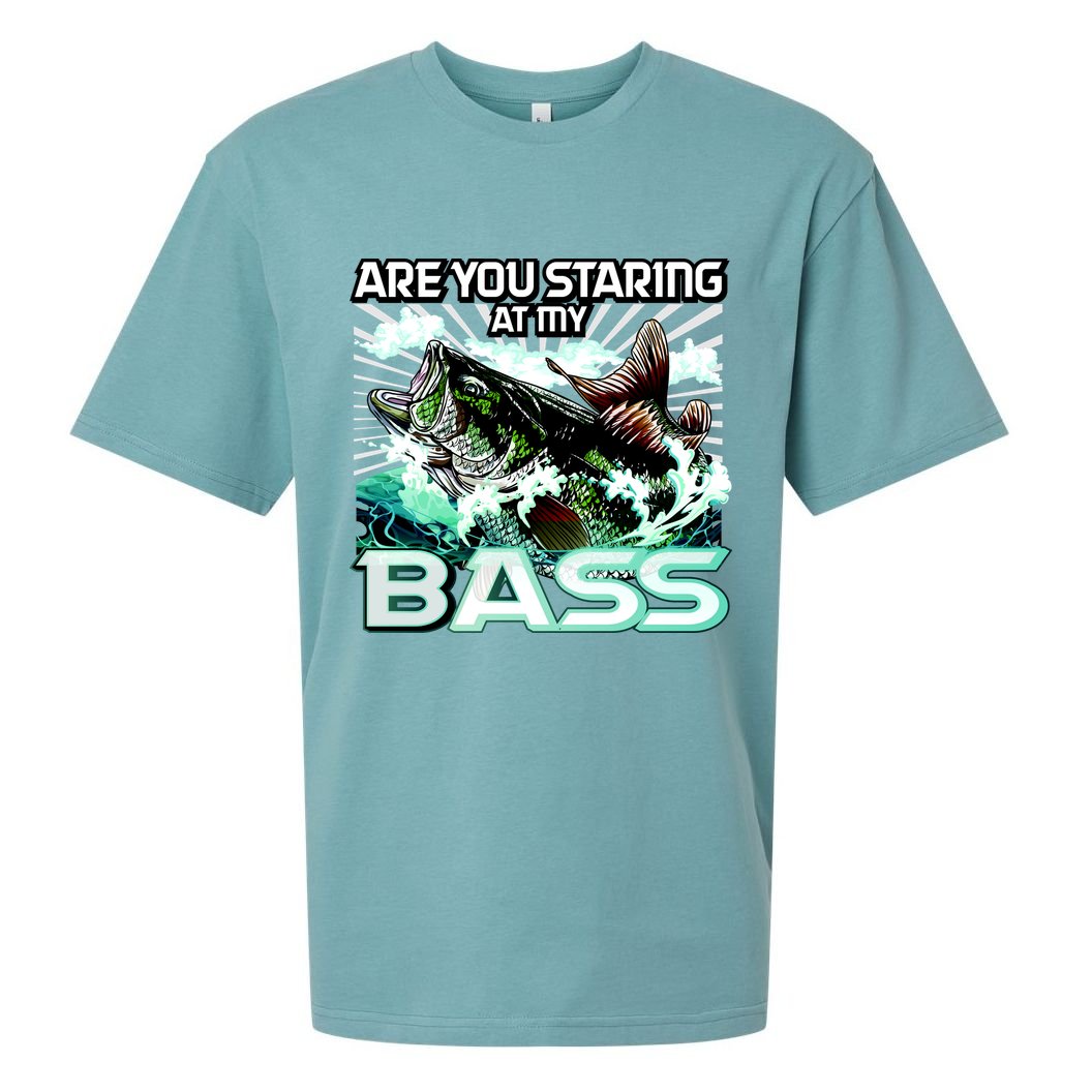 Are You Staring At My Bass Funny Fishing Sueded Cloud Jersey T-Shirt