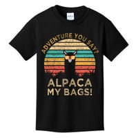 Adventure You Say Alpaca My Bags Vintage Funny Travel Gift Kids T-Shirt