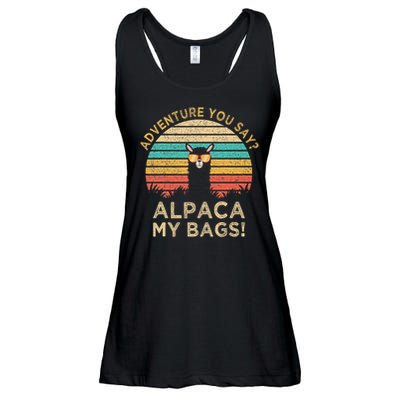 Adventure You Say Alpaca My Bags Vintage Funny Travel Gift Ladies Essential Flowy Tank