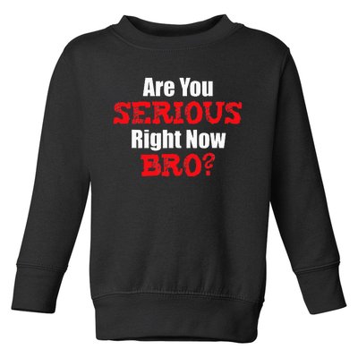 Are You Serious Right Now Bro Toddler Sweatshirt