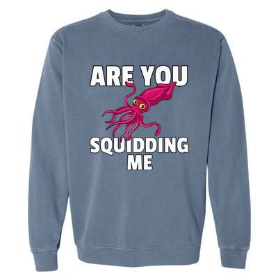 Are You Squidding Me Gift Squid Octopus Marine Biology Garment-Dyed Sweatshirt