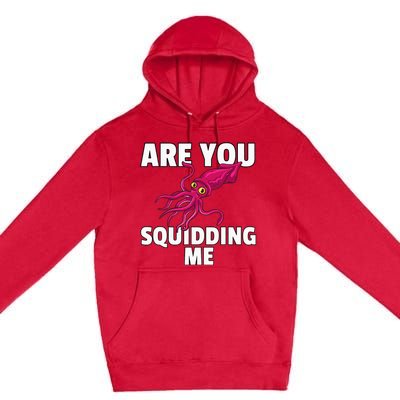 Are You Squidding Me Gift Squid Octopus Marine Biology Premium Pullover Hoodie