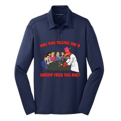 Are You Telling Me A Shrimp Fried This Rice Silk Touch Performance Long Sleeve Polo