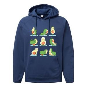 Avocado Yoga Tree Pose Funny Vriksasana Yoga Lover Gift Performance Fleece Hoodie