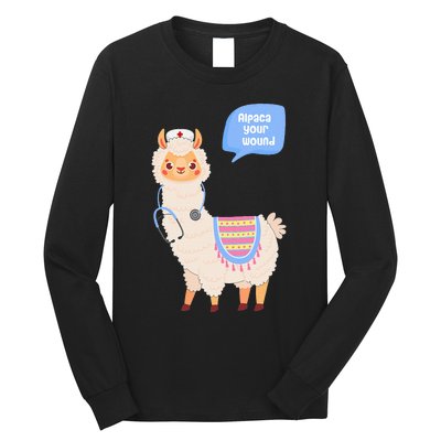 Alpaca Your Wound Cute Llama Wound Care Nurse Long Sleeve Shirt