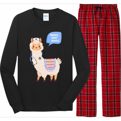 Alpaca Your Wound Cute Llama Wound Care Nurse Long Sleeve Pajama Set