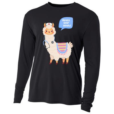 Alpaca Your Wound Cute Llama Wound Care Nurse Cooling Performance Long Sleeve Crew