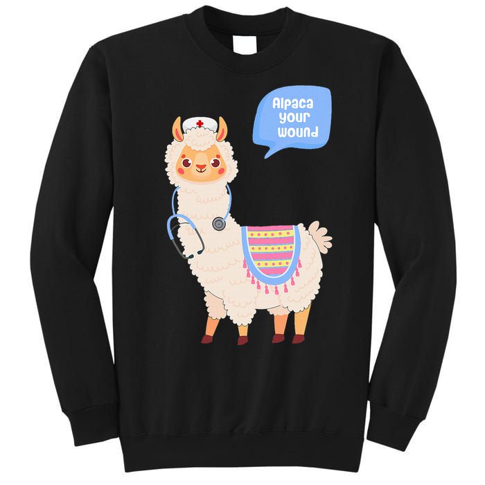 Alpaca Your Wound Cute Llama Wound Care Nurse Tall Sweatshirt